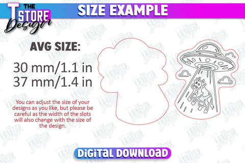 Aliens Pin Laser Cut Bundle | UFOs | Pin Brooch | Clothing Accessory | CNC Files SVG The T Store Design 