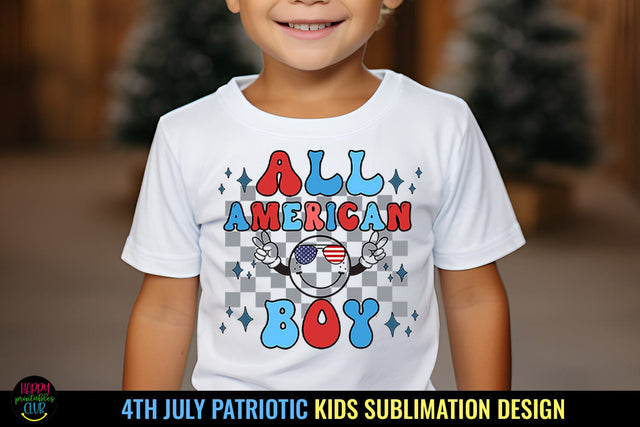 All American Boy I Kids 4th of July Sublimation I Patriotic PNG Sublimation Happy Printables Club 
