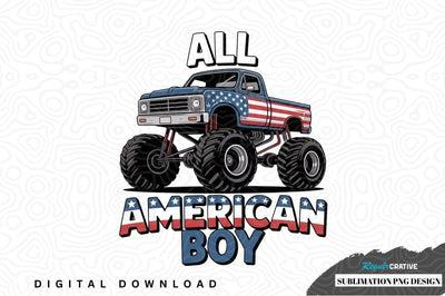 All american boy monster truck design Sublimation Regulrcrative 