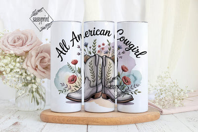 All American Cowgirl 20oz Tumbler Wrap Sublimation sassyprint 
