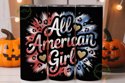 All American Girl 20oz Tumbler Wrap Sublimation PixelChick 
