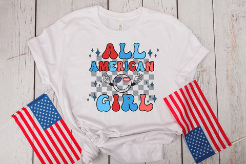 All American Girl I Kids 4th of July Sublimation I Patriotic PNG Sublimation Happy Printables Club 