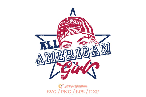 All American Girl Svg, 4th Of July Svg, Independence Day Svg, Patriotic Svg, America Svg SVG Artinrhythm shop 