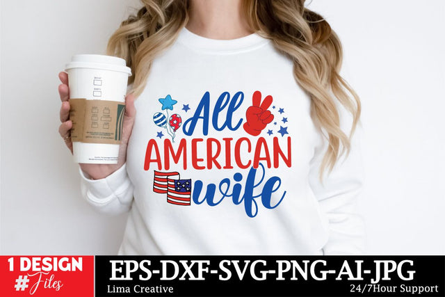All American Wife SVG Cut File SVG Insomnia Std 