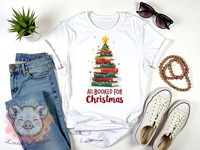 All Booked for Christmas Png, Book Lover Png, Vintage Christmas Teacher Png, Teacher Png, Christmas Png, Sublimation Designs, Digital Download Sublimation Lara' s Designs 