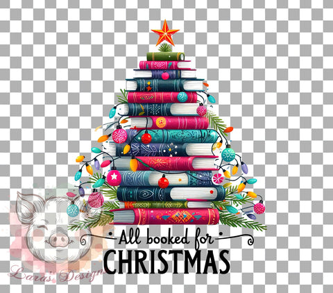 All Booked for Christmas Png, Book Lover Png, Vintage Christmas Teacher Png, Teacher Png, Christmas Png, Sublimation Designs, Digital Download Sublimation Lara' s Designs 