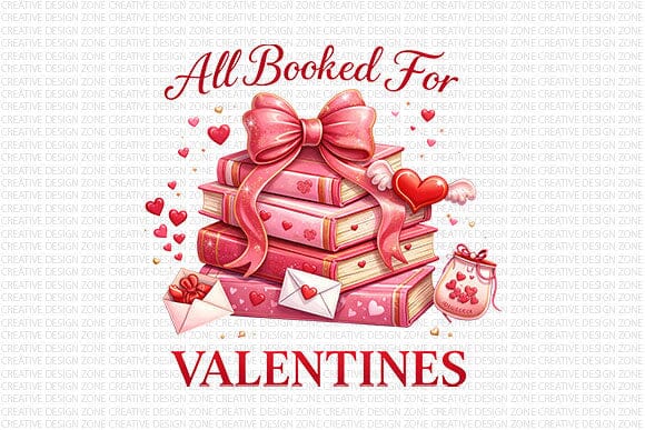 All Booked for Valentines Book Lover PNG SVG BillahCrafts 