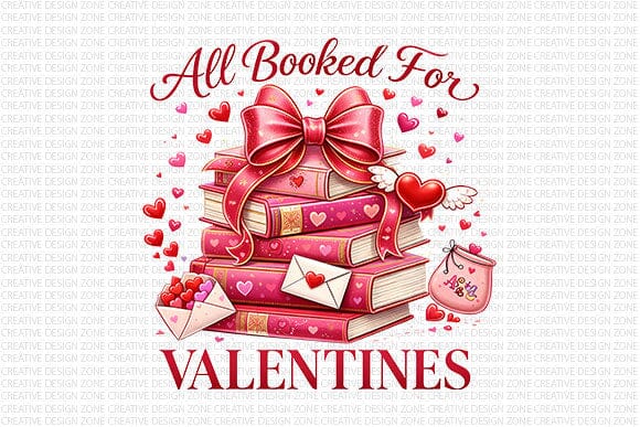 All Booked for Valentines PNG | Book Lover Valentine Sublimation SVG BillahCrafts 