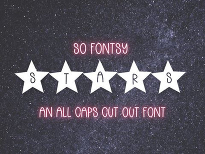 All-Caps Starry Font TTF for Crafting Projects Font So_Fontsy_VIP 