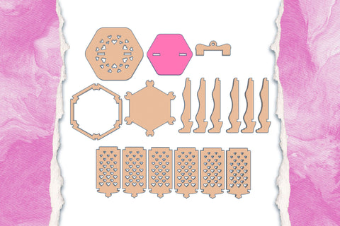 All Heart Hexagon Gift Box SVG cut files for laser cutter SVG Angel on Empire 