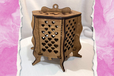 All Heart Hexagon Gift Box SVG cut files for laser cutter SVG Angel on Empire 