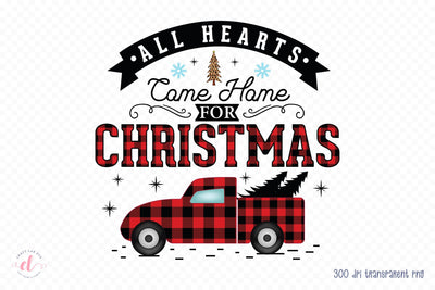 All Hearts Come Home for Christmas PNG Sublimation Sublimation CraftLabSVG 