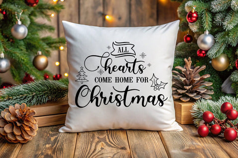 All Hearts Come Home for Christmas SVG I Holiday Sign SVG SVG Happy Printables Club 