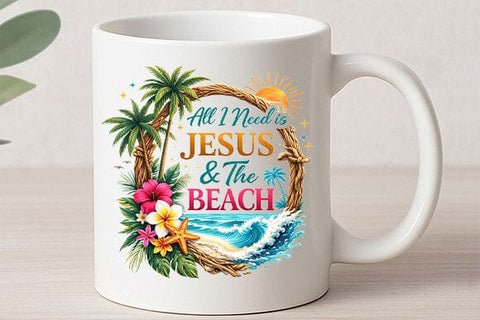 All I Need Is Jesus And The Beach PNG Christian Beach Sublimation SVG BillahCrafts 