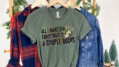 All I Want For Christmas Is A Couple Bucks PNG, Deer Hunting Sublimation PNG Sublimation So Fontsy VIP Design Shop 