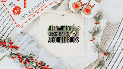 All I Want For Christmas Is A Couple Bucks PNG, Deer Hunting Sublimation PNG Sublimation So Fontsy VIP Design Shop 