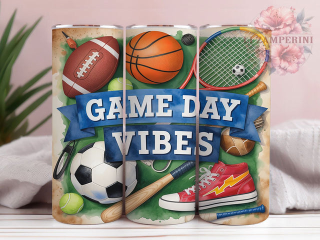 All Sports Game Day Mom Tumbler Wrap, Game Day Vibes PNG, Sports Mom Tumbler, 20oz Skinny Tumbler, Multi Sport Sublimation, Sports Collage Tumbler, Game Day Tumbler Wrap Sublimation Li Zamperini 
