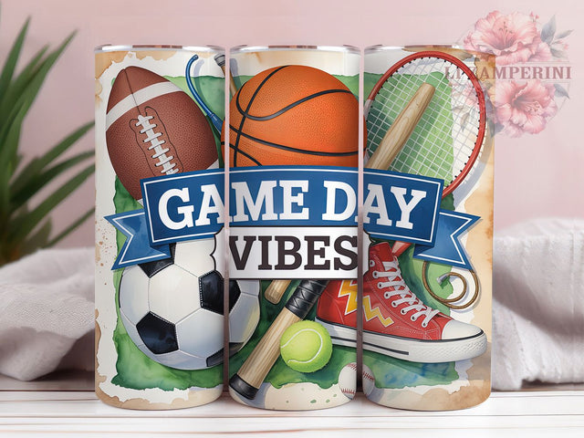 All Sports Game Day Mom Tumbler Wrap, Game Day Vibes PNG, Sports Mom Tumbler, 20oz Skinny Tumbler, Multi Sport Sublimation, Sports Collage Tumbler, Game Day Tumbler Wrap Sublimation Li Zamperini 
