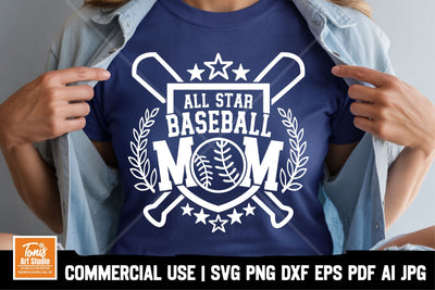 All Star Baseball Mom Svg, Baseball Mom Png, Sport Mom Shirt SVG TonisArtStudio 