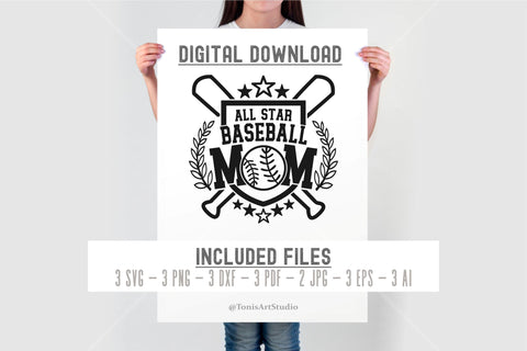 All Star Baseball Mom Svg, Baseball Mom Png, Sport Mom Shirt SVG TonisArtStudio 