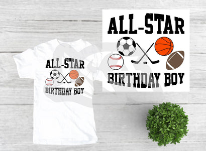 All Star Sports Birthday Boy Design SVG SVG LCA Digital 