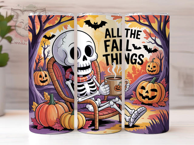 All The Fall Things Halloween Tumbler, Halloween Tumbler Wrap, All The Fall Things, 20oz Halloween Sublimation, Autumn Halloween Cup, Spooky Fall Tumbler, Pumpkin Halloween Wrap Sublimation Lara' s Designs 