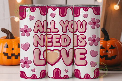 All You Need Is Love 20oz Tumbler Wrap Sublimation PixelChick 