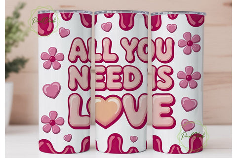 All You Need Is Love 20oz Tumbler Wrap Sublimation PixelChick 