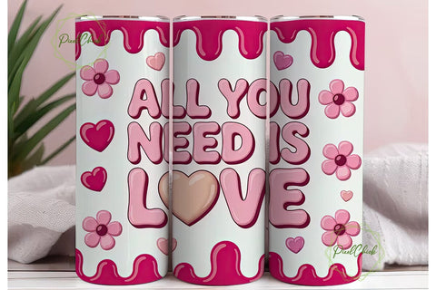 All You Need Is Love 20oz Tumbler Wrap Sublimation PixelChick 