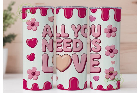 All You Need Is Love 20oz Tumbler Wrap Sublimation PixelChick 