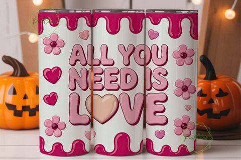 All You Need Is Love 20oz Tumbler Wrap Sublimation PixelChick 