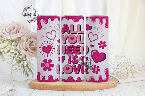 All You Need Is Love 20oz Tumbler Wrap Sublimation sassyprint 