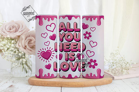 All You Need Is Love 20oz Tumbler Wrap Sublimation sassyprint 