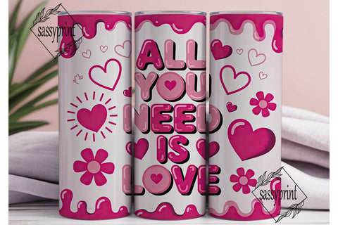 All You Need Is Love 20oz Tumbler Wrap Sublimation sassyprint 