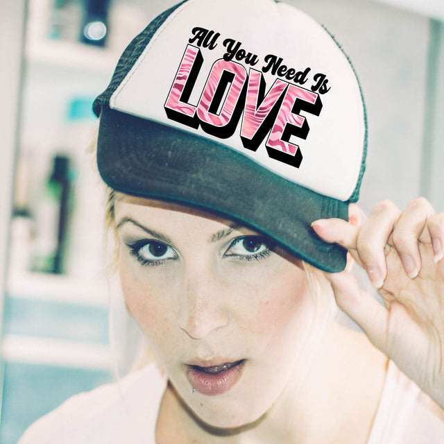 All You Need Is Love Beatles PNG | Inspirational Quote Design | Pink Marble Heart Typography Message Sublimation So Fontsy VIP Design Shop 