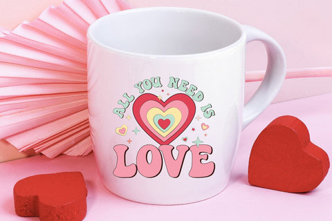 All You Need is Love | Retro Valentine Sublimation Sublimation CraftLabSVG 