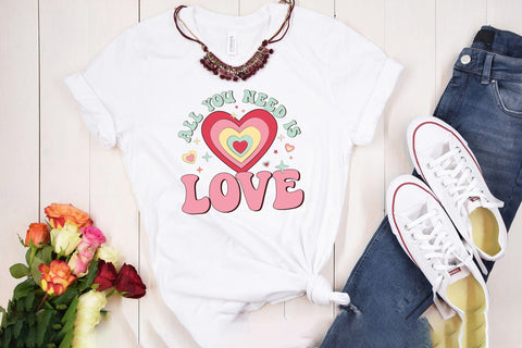 All You Need is Love | Retro Valentine Sublimation Sublimation CraftLabSVG 