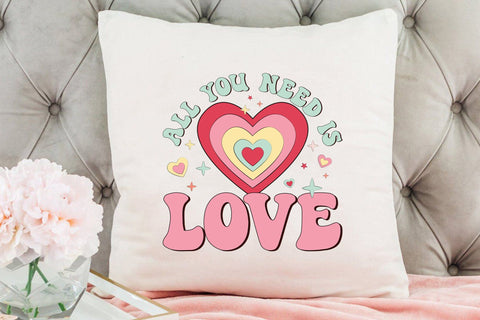 All You Need is Love | Retro Valentine Sublimation Sublimation CraftLabSVG 