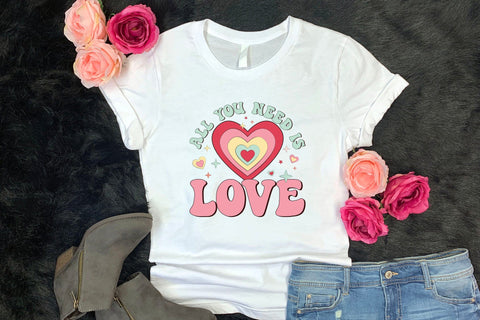 All You Need is Love | Retro Valentine Sublimation Sublimation CraftLabSVG 