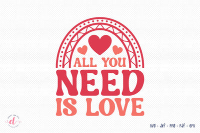 All You Need is Love - Retro Valentine's Day SVG SVG CraftLabSVG 