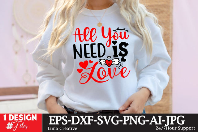 All youm Need Is Love SVG Cut File, Valentine's Day SVG Design SVG Insomnia Std 