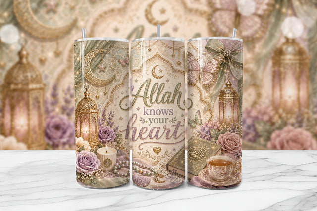 Allah Knows Your Heart Muslim Tumbler Sublimation BijouBay 
