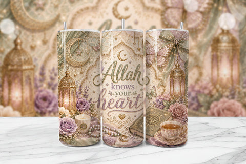 Allah Knows Your Heart Muslim Tumbler Sublimation BijouBay 