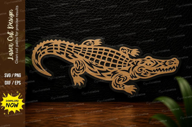 Alligator Crocodile Laser Cut SVG Design SVG Regulrcrative 