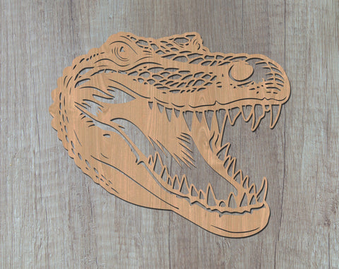 Alligator Laser SVG Cut File, Alligator Glowforge File, Alligator DXF, Alligator Wall Art SVG SVG HappyDesignStudio 