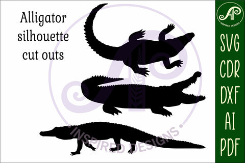 Alligator Silhouette laser cut wall art SVG APInspireddesigns 