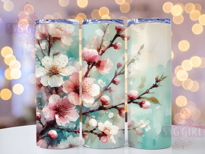 Almond Blossom Floral 20oz Tumbler, Almond Blossom Tumbler, Floral Design, Spring Decor, Sublimation Wrap, 20oz Tumbler, Nature Gifts, Flower Lover Accessories Sublimation SvggirlplusArt 