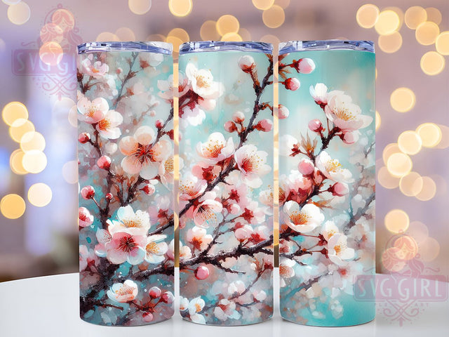 Almond Blossom Floral 20oz Tumbler, Almond Blossom Tumbler, Floral Design, Spring Decor, Sublimation Wrap, 20oz Tumbler, Nature Gifts, Flower Lover Accessories Sublimation SvggirlplusArt 
