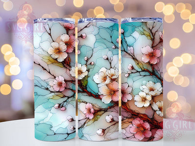 Almond Blossom Floral 20oz Tumbler, Almond Blossom Tumbler, Floral Design, Spring Decor, Sublimation Wrap, 20oz Tumbler, Nature Gifts, Flower Lover Accessories Sublimation SvggirlplusArt 
