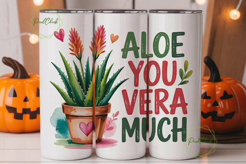 Aloe You Vera Much 20oz Tumbler Wrap Sublimation PixelChick 